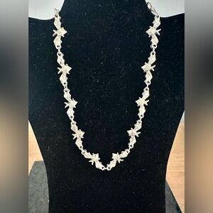 Double sided silver bat necklace